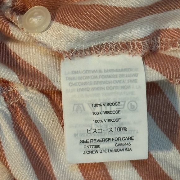 Madewell Studio Ruffle Hem Top Cecelia Stripe White/Red Sz L Like New - Picture 8 of 8